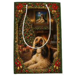 Sac Cadeau Moyen Afghan Hound Holiday Christmas