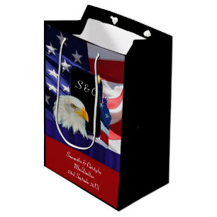 Sac Cadeau Moyen Aigle et drapeau américains patriotiques