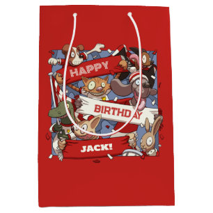 Sac Cadeau Moyen Ajouter Votre Nom Joyeux Anniversaire Animaux Fans