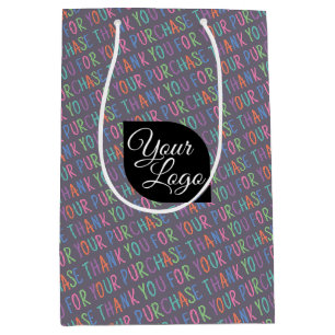 Sac Cadeau Moyen Ajoutez Votre Merci Logo Pour Votre Achat Marqué