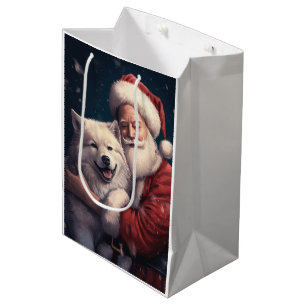 Sac Cadeau Moyen Akita avec Noël du Père Noël