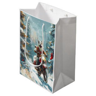 Sac Cadeau Moyen Alaskan Malamute Dog équitation moto Noël