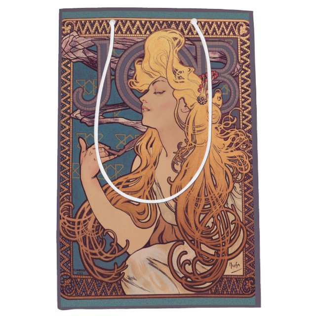 Sac Cadeau Moyen Alfonse Mucha Job Art Nouveau femme (Devant)