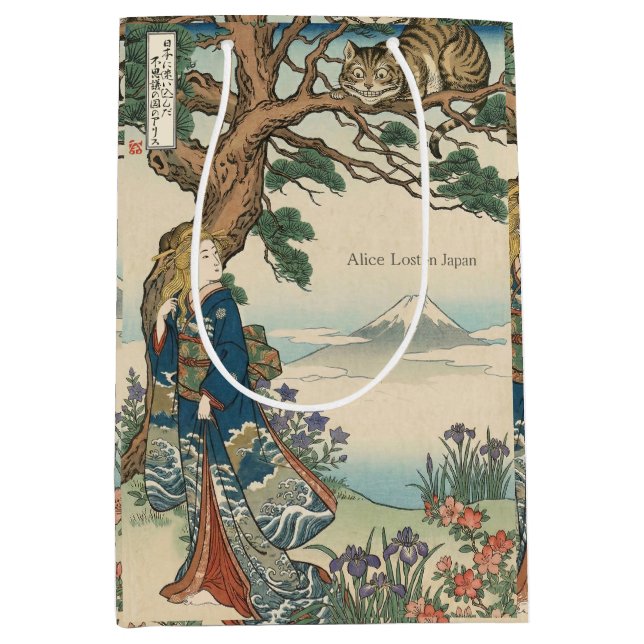 Sac Cadeau Moyen Alice Lost in Japan | Ukiyo-e Mad Tea Party (Devant)