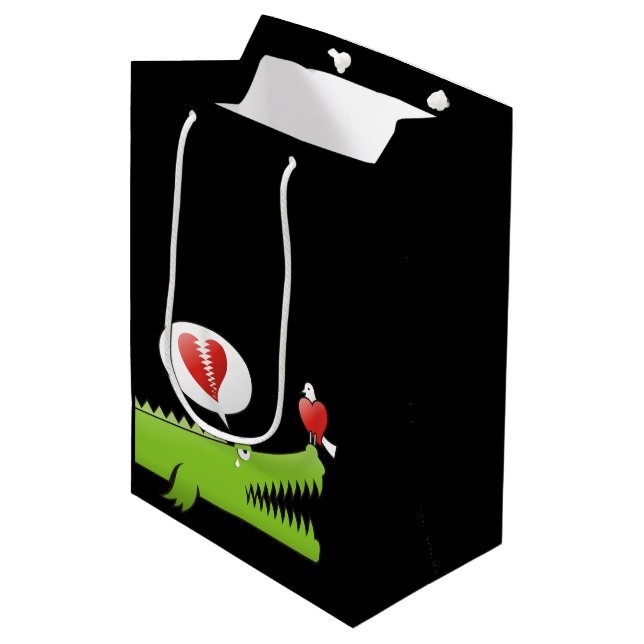 Sac Cadeau Moyen Alligator en amour (Devant Angle)