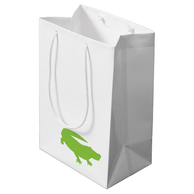 Sac Cadeau Moyen Alligator Vert Preppy Designer Sud Fun (Dos Angle)