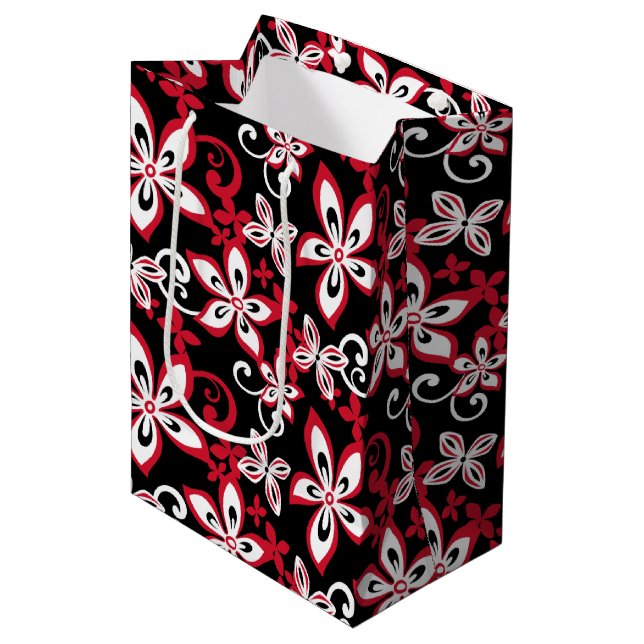 SAC CADEAU MOYEN ALOHA HAWAII (NOIR/ROUGE) (Devant Angle)