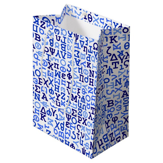 Sac Cadeau Moyen alphabet grec (Devant Angle)
