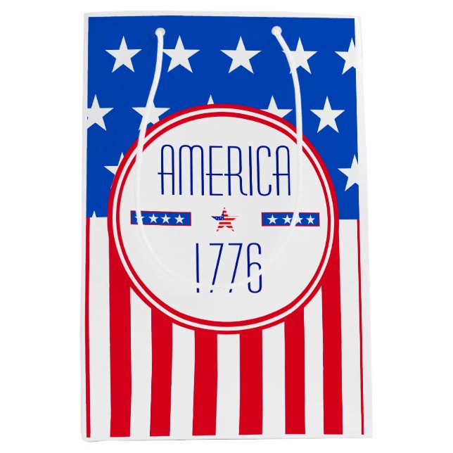 Sac Cadeau Moyen Américain 1776 patriotique (Devant)