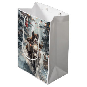 Sac Cadeau Moyen American Akita Dog équitation moto Noël