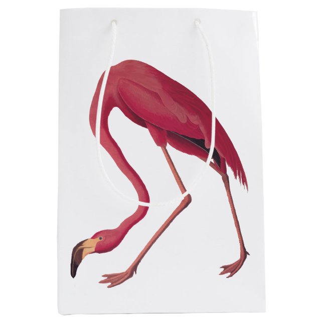 Sac Cadeau Moyen American Pink Flamant rose Art Vintage (Devant)