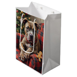 Sac Cadeau Moyen American Staffordshire Terrier Noël Cosy