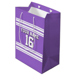 Sac Cadeau Moyen Amethyst Purple Wht Team Jersey Numéro personnalis