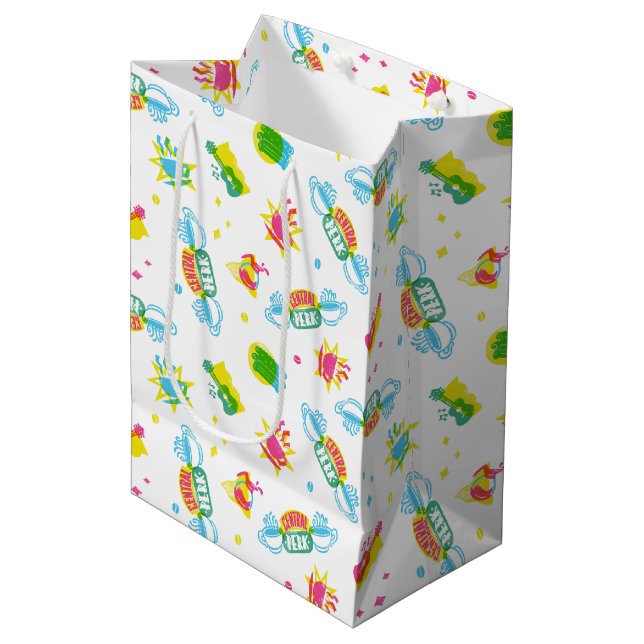 Sac Cadeau Moyen AMIS™ | Central Perk Neon Motif (Devant Angle)