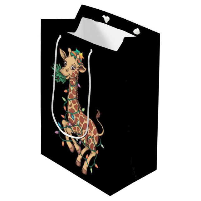 Sac Cadeau Moyen Amour cadeau de Noël amusant arbre de Noël (Devant Angle)