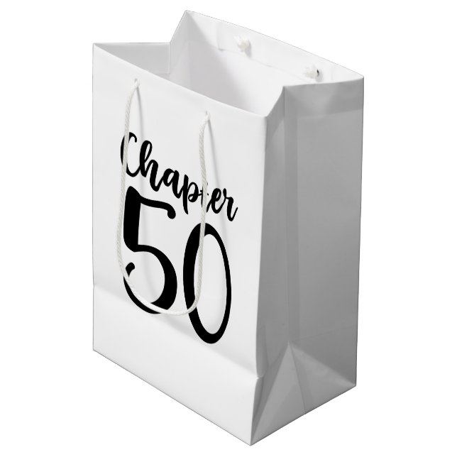 Sac Cadeau Moyen Amusant chapitre cinquante Anniversaire de l'art d (Devant Angle)