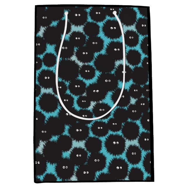 Sac Cadeau Moyen Amusant monstres noirs moelleux (Devant)