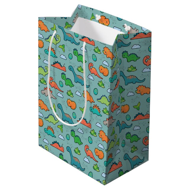 Sac Cadeau Moyen Amusement de dinosaure (Dos Angle)