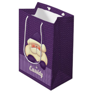 Sac Cadeau Moyen Amusement pour personnaliser Purple Père Noël Noël