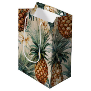 Sac Cadeau Moyen Ananas tropicaux Mariage floral