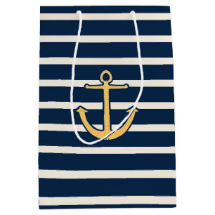 Sac Cadeau Moyen Ancre marine