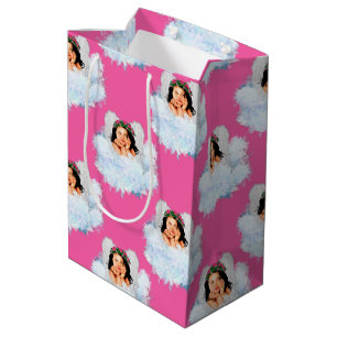 Sac Cadeau Moyen Angel dans les nuages 5-Pink-GIFT BAG m