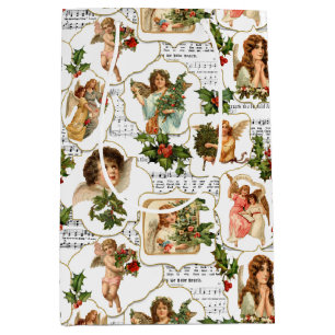 Sac Cadeau Moyen Angels Vintages paradisiaques, Holly & Music Colla