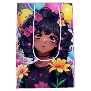 Sac Cadeau Moyen Anime Girl of Color Anniversaire
