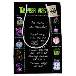 Sac Cadeau Moyen Année De Naissance 1996 Fun Trivia On Black