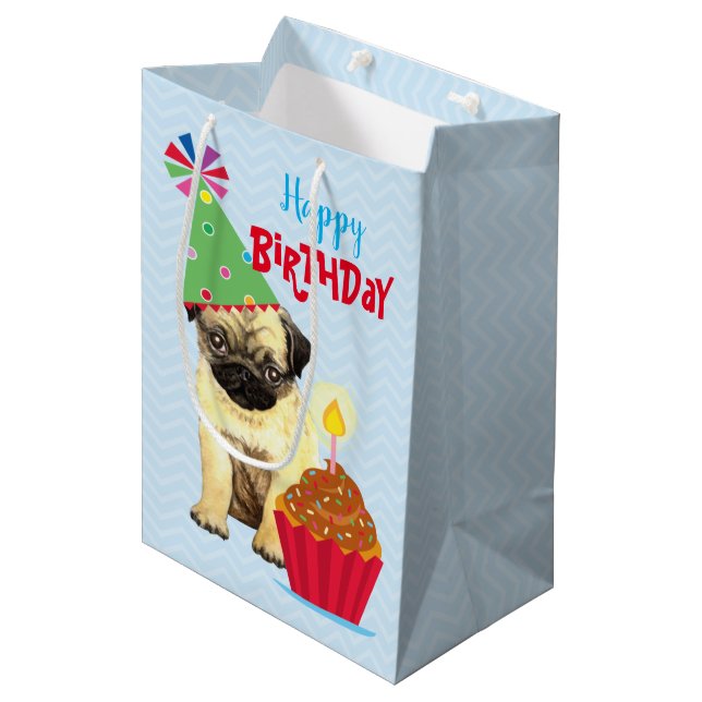 Sac Cadeau Moyen Anniversaire Carlin Cupcake Moyen Cadeau (Devant Angle)
