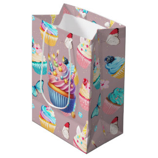 Sac Cadeau Moyen Anniversaire de Cupcake