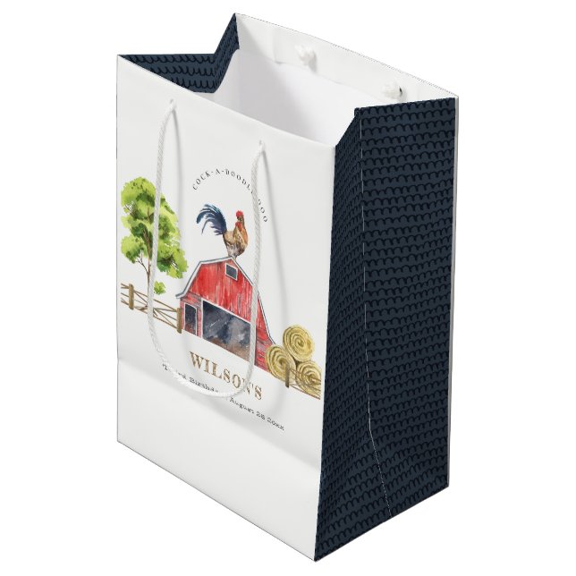 Sac Cadeau Moyen Anniversaire de enfant d'aquarelle de la ferme de  (Devant Angle)
