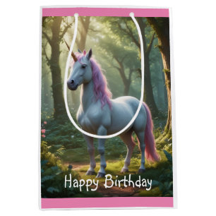 Sac Cadeau Moyen Anniversaire de la licorne magique