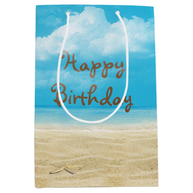Sac Cadeau Moyen Anniversaire de la plage de Starfish (Devant)