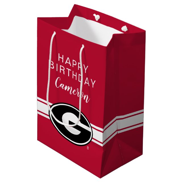 Sac Cadeau Moyen Anniversaire de l'Université de Géorgie | (Devant Angle)