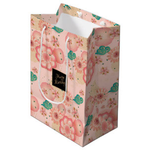 Sac Cadeau Moyen Anniversaire décoratif de beau de ressort jardin