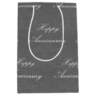 Sac Cadeau Moyen Anniversaire des torrents d'argent foncé