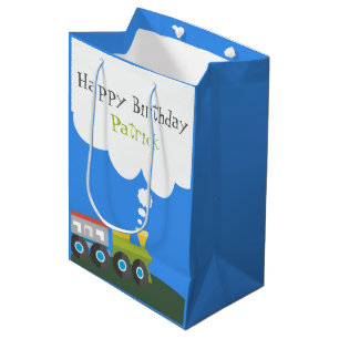 Sac Cadeau Moyen Anniversaire du train Choo Choo