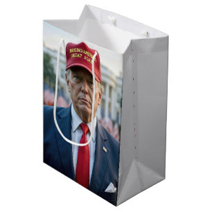 Sac Cadeau Moyen Anniversaire Trump avec Casquette Red MAGA
