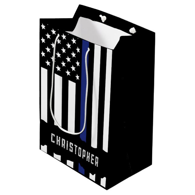 Sac Cadeau Moyen Appréciation de l'agent de police sur mesure (Devant Angle)