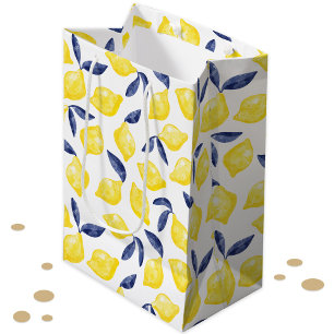 Sac Cadeau Moyen Aquarelle Citron Motif
