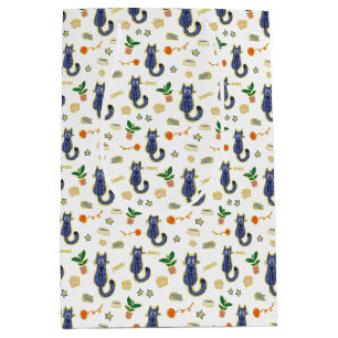 Sac Cadeau Moyen Aquarelle Cute Chats Motif