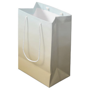 Sac Cadeau Moyen Aquarelle Gold Sky Blue Ombre