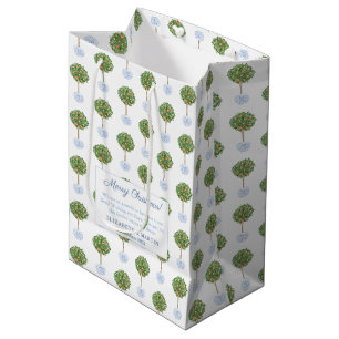 Sac Cadeau Moyen Aquarelle Joyeuses Vacances Citrus Orange Tree