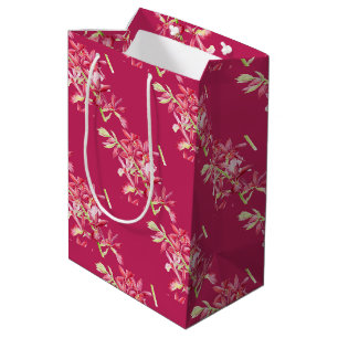 Sac Cadeau Moyen Aquarelle Phaiocalanthe Parkside orchidée rouge
