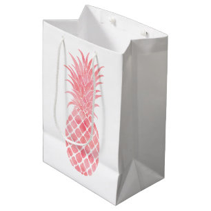 Sac Cadeau Moyen Aquarelle rose Aiguille tropicale