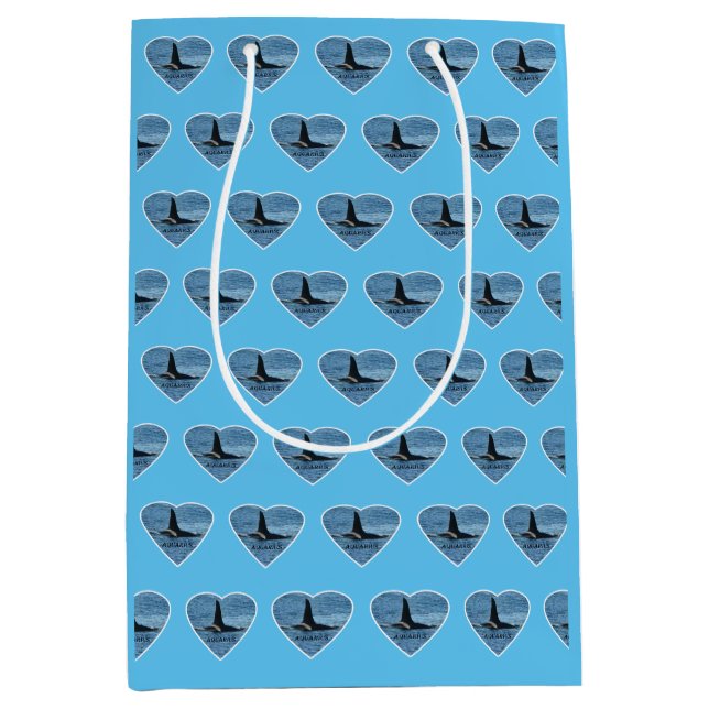 Sac Cadeau Moyen Aquarius Orque Baleine Tueuse Ciel Bleu Personnali (Devant)