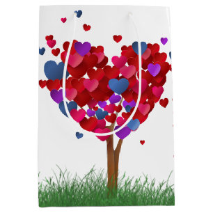 Sac Cadeau Moyen Arbre Coeur En Herbe