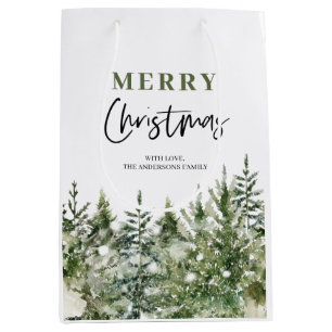 Sac Cadeau Moyen Arbre vert de Noël   Joyeux Noël
