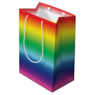 Sac Cadeau Moyen Arc-en-ciel moderne ombre dégradé motif lgbt pride